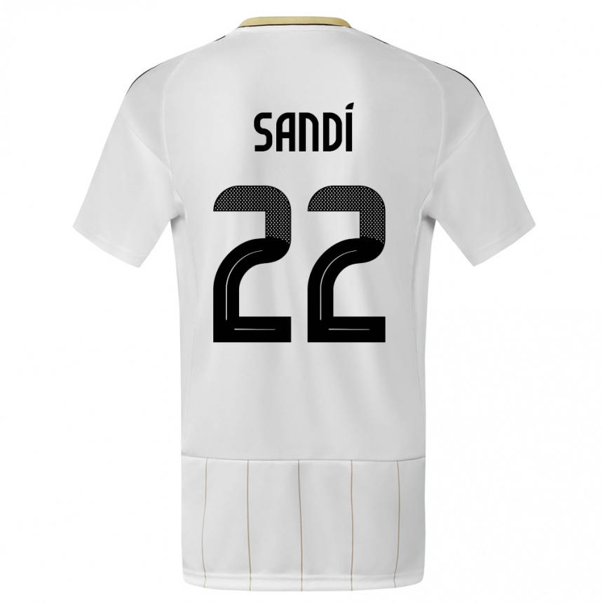 Men Football Costa Rica Cristel Sandi #22 White Away Jersey 24-26 T-Shirt