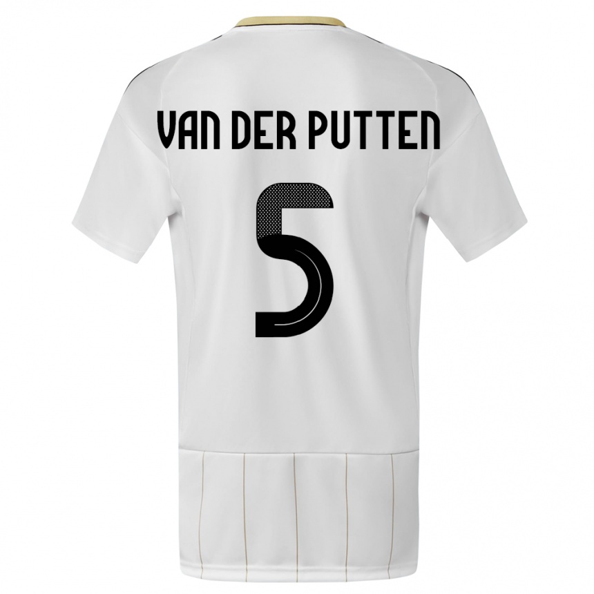 Men Football Costa Rica Santiago Van Der Putten #5 White Away Jersey 24-26 T-Shirt