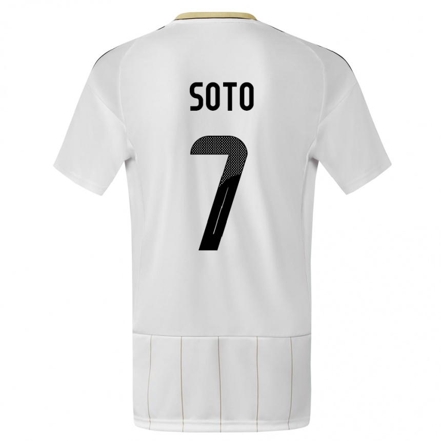 Men Football Costa Rica Andrey Soto #7 White Away Jersey 24-26 T-Shirt