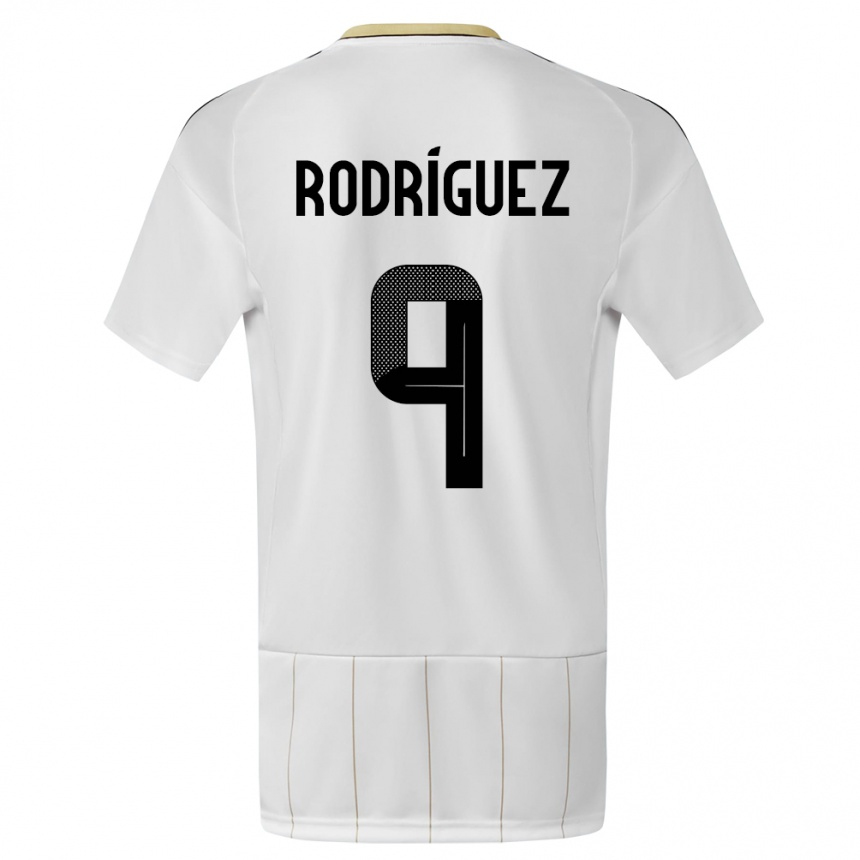 Men Football Costa Rica Doryan Rodriguez #9 White Away Jersey 24-26 T-Shirt