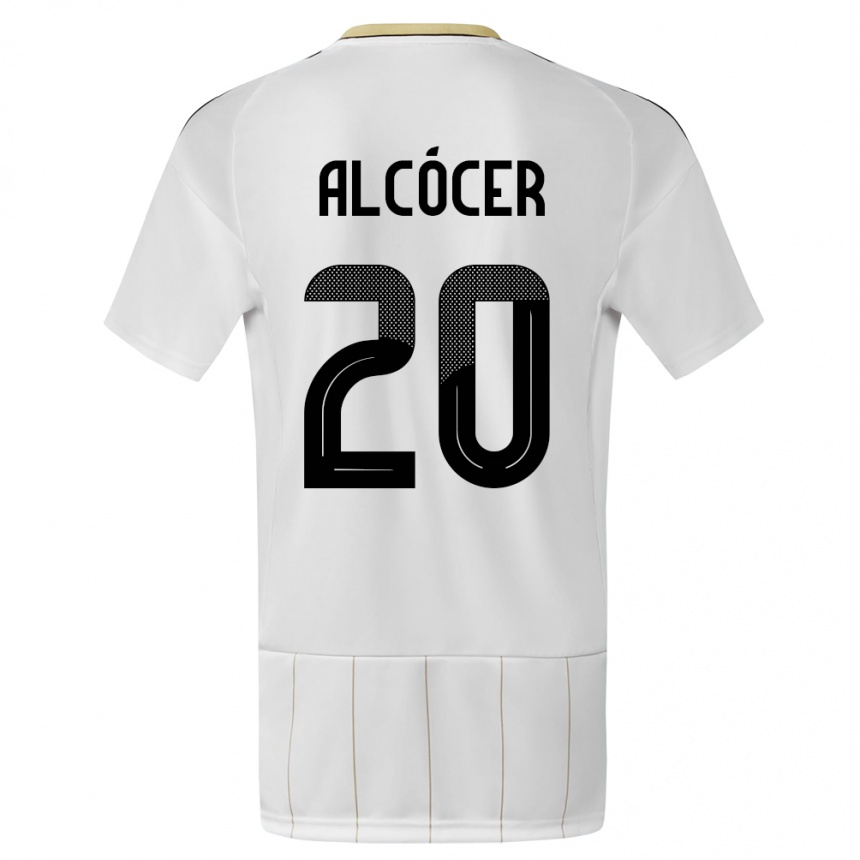 Men Football Costa Rica Josimar Alcocer #20 White Away Jersey 24-26 T-Shirt