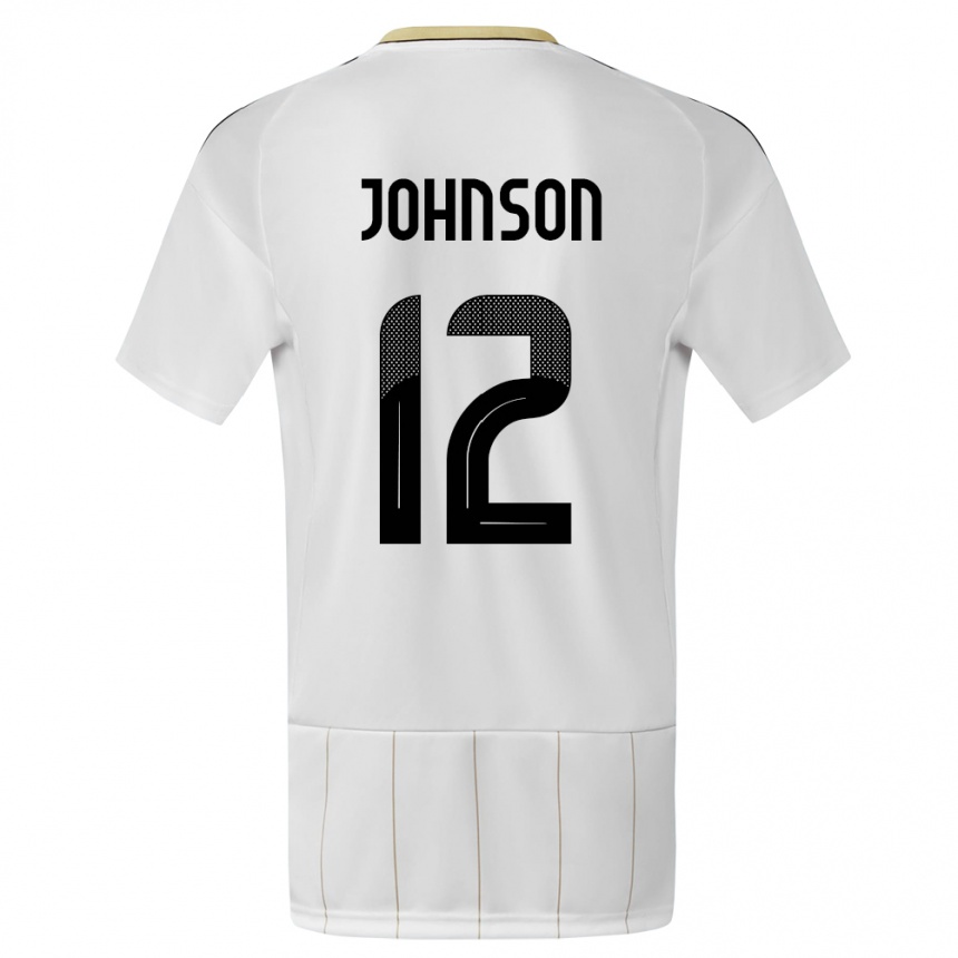 Men Football Costa Rica Shawn Johnson #12 White Away Jersey 24-26 T-Shirt