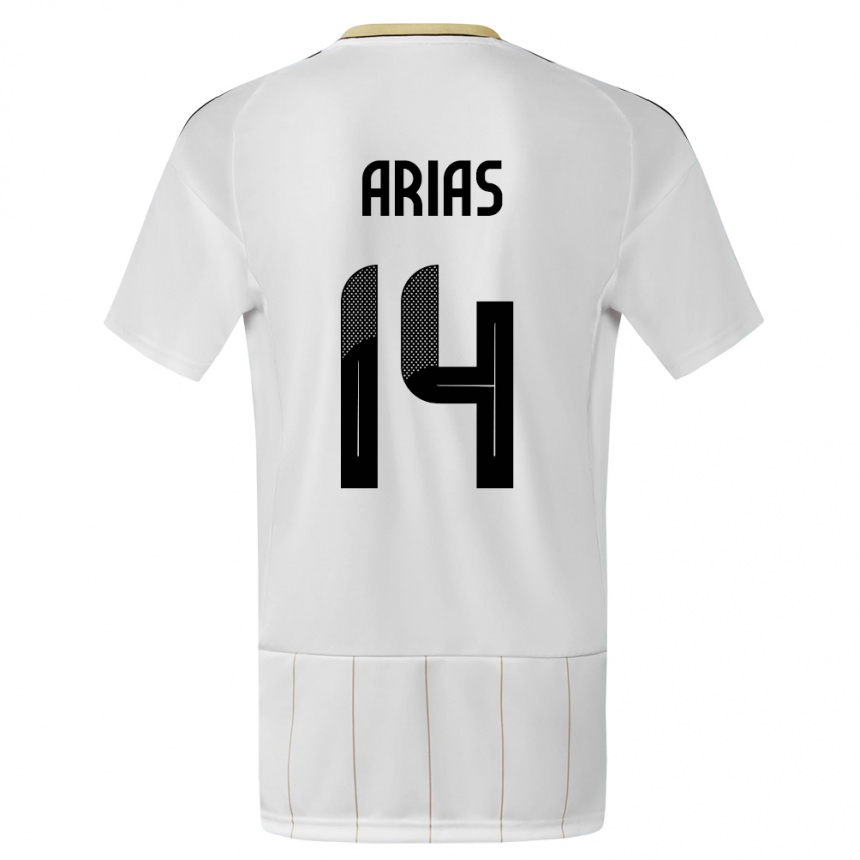 Men Football Costa Rica Timothy Arias #14 White Away Jersey 24-26 T-Shirt