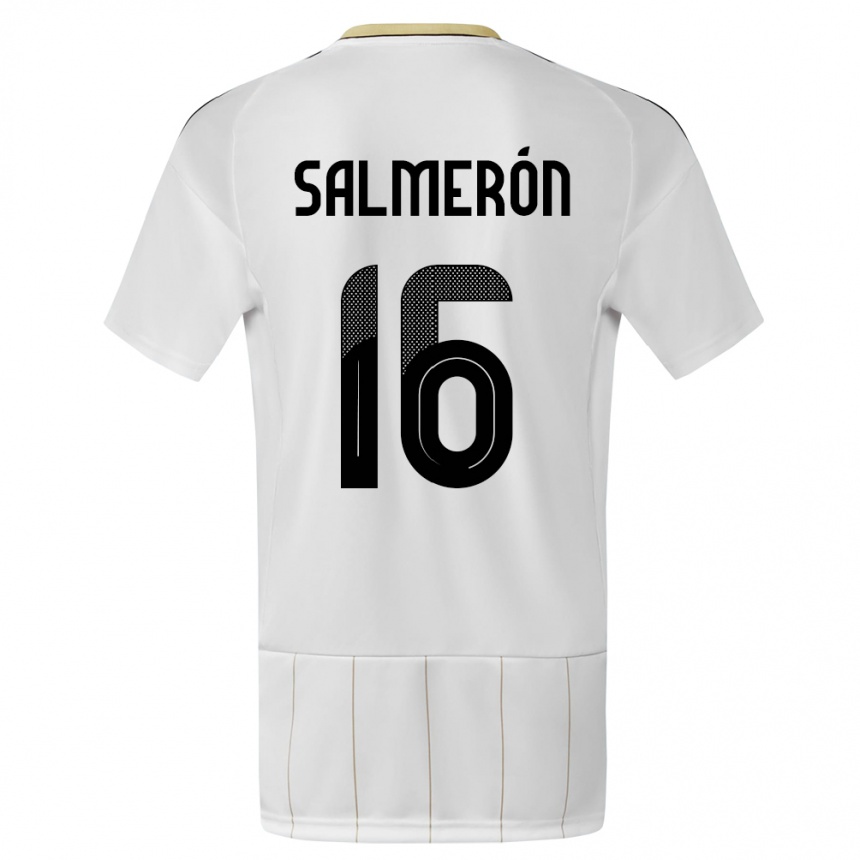 Men Football Costa Rica Andrey Salmeron #16 White Away Jersey 24-26 T-Shirt