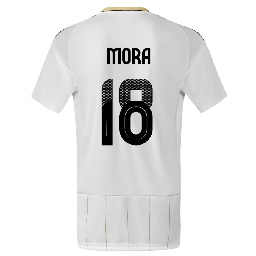 Men Football Costa Rica Bayron Mora #18 White Away Jersey 24-26 T-Shirt