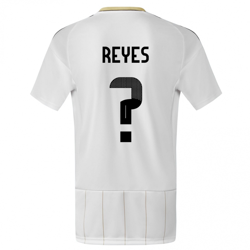 Men Football Costa Rica Kenan Reyes #0 White Away Jersey 24-26 T-Shirt