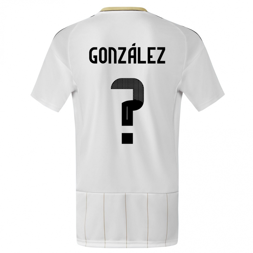 Men Football Costa Rica Ariel Gonzalez #0 White Away Jersey 24-26 T-Shirt