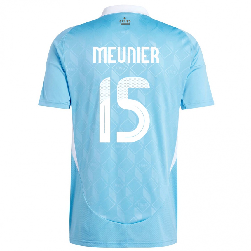 Men Football Belgium Thomas Meunier #15 Blue Away Jersey 24-26 T-Shirt