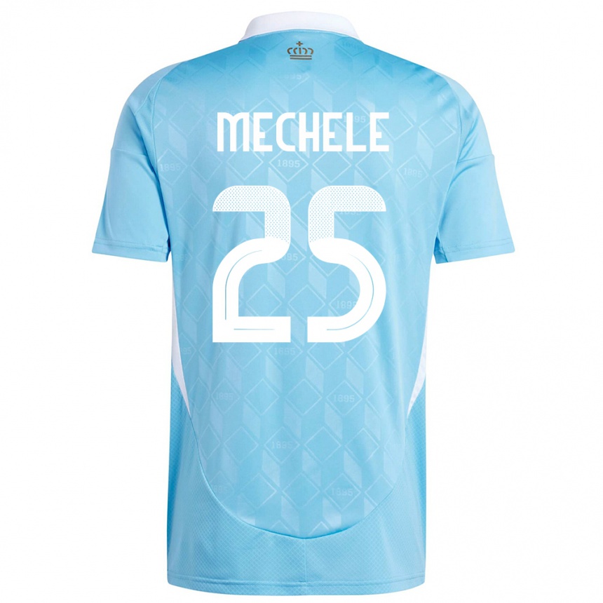 Men Football Belgium Brandon Mechele #25 Blue Away Jersey 24-26 T-Shirt