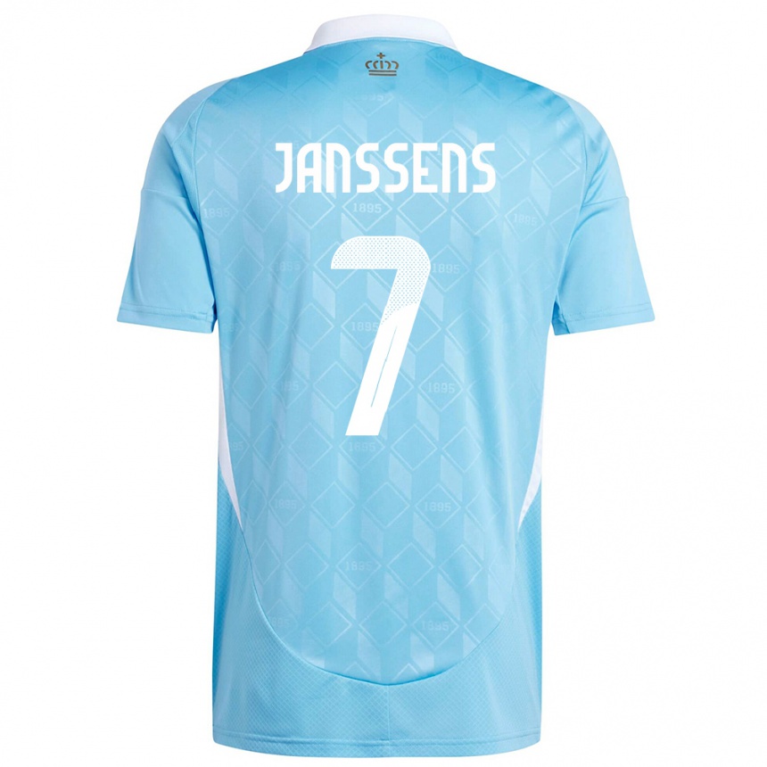 Men Football Belgium Jill Janssens #7 Blue Away Jersey 24-26 T-Shirt