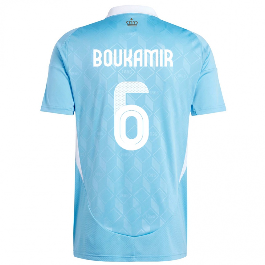 Men Football Belgium Mehdi Boukamir #6 Blue Away Jersey 24-26 T-Shirt