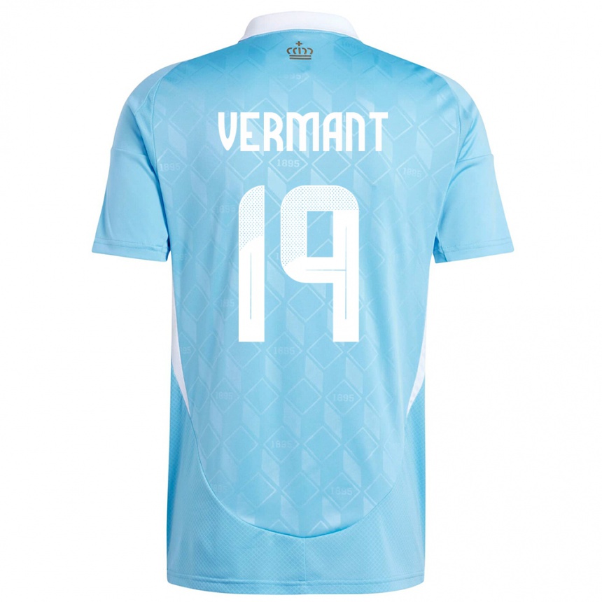 Men Football Belgium Romeo Vermant #19 Blue Away Jersey 24-26 T-Shirt