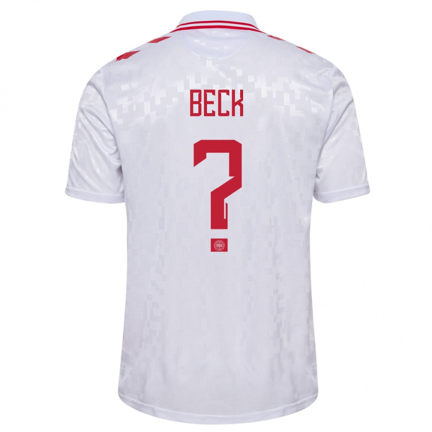 Men Football Denmark Julius Beck #0 White Away Jersey 24-26 T-Shirt