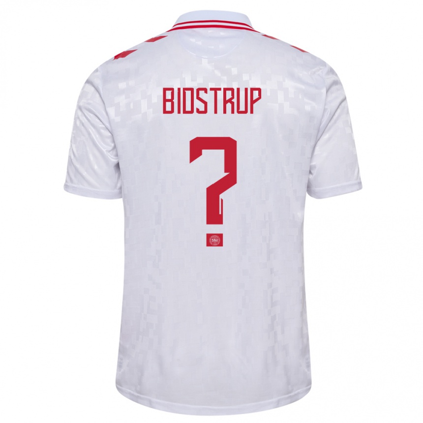 Men Football Denmark Hjalte Bidstrup #0 White Away Jersey 24-26 T-Shirt