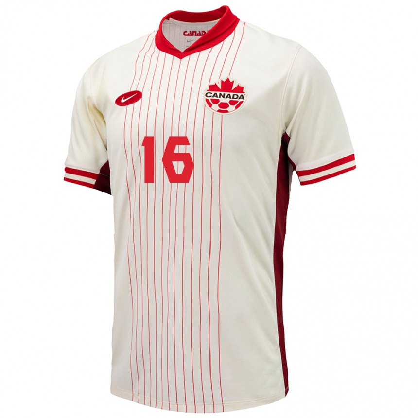 Men Football Canada Janine Beckie #16 White Away Jersey 24-26 T-Shirt