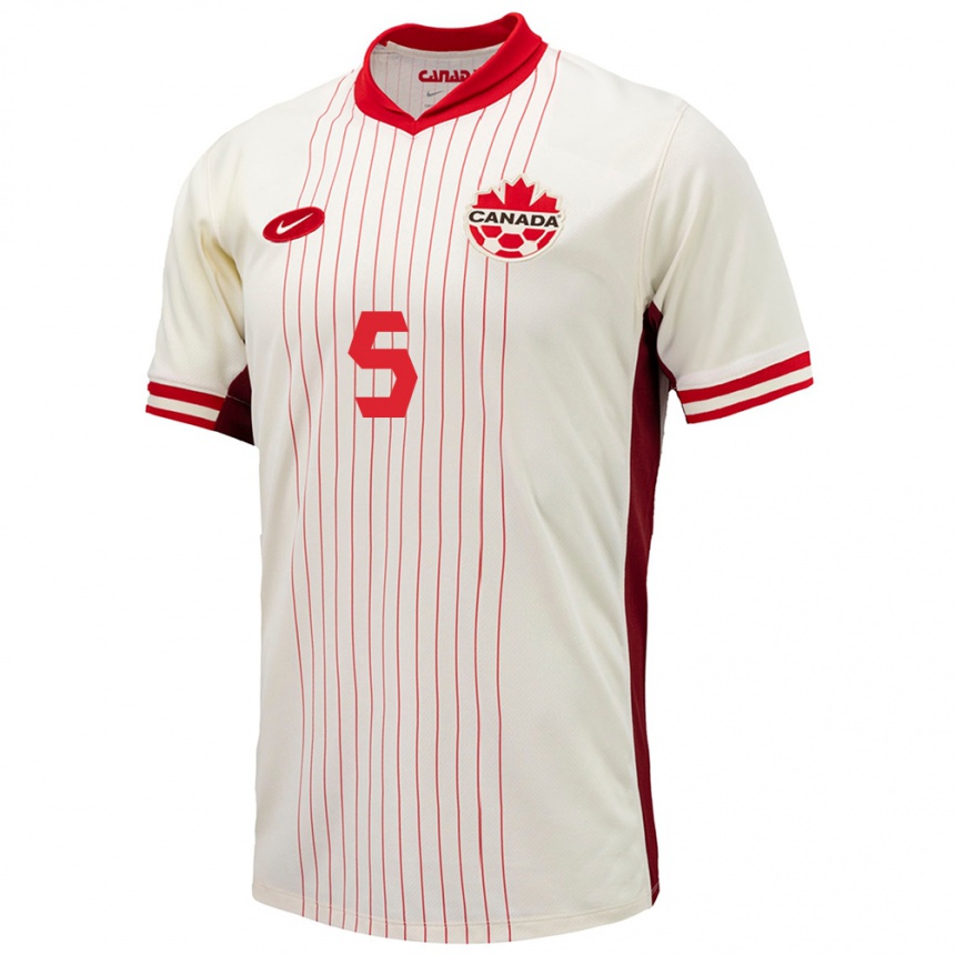 Men Football Canada Joel Waterman #5 White Away Jersey 24-26 T-Shirt