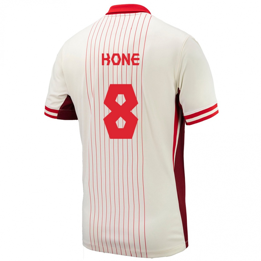 Men Football Canada Ismael Kone #8 White Away Jersey 24-26 T-Shirt