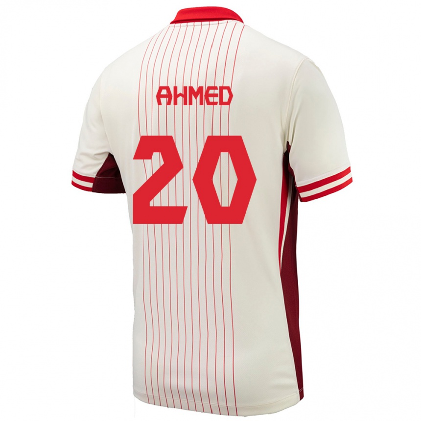 Men Football Canada Ali Ahmed #20 White Away Jersey 24-26 T-Shirt