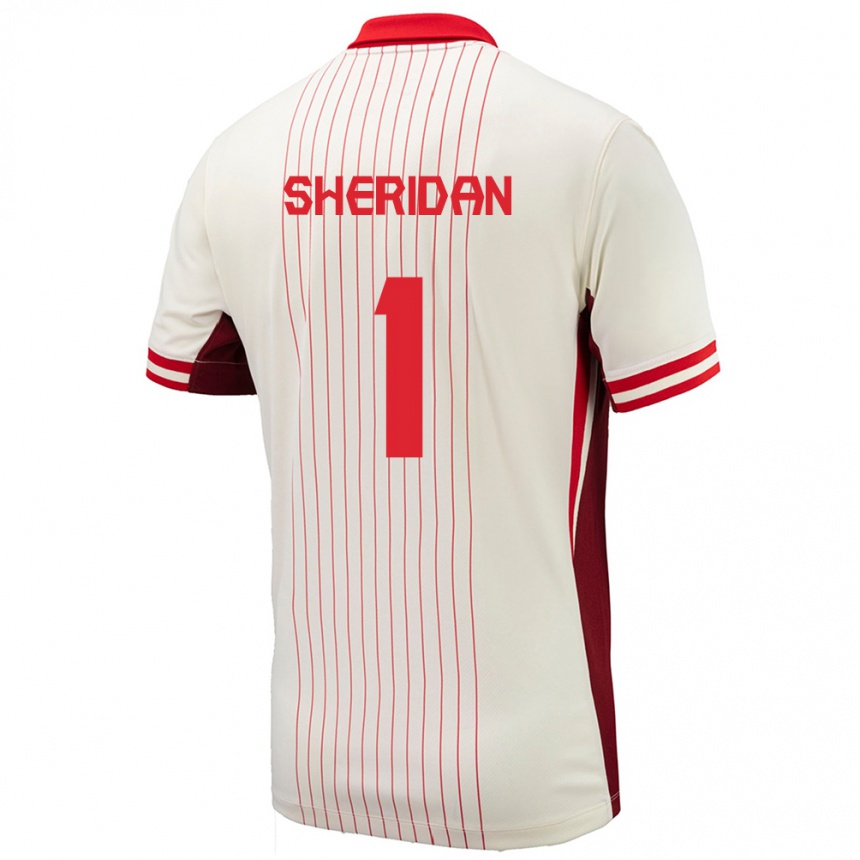 Men Football Canada Kailen Sheridan #1 White Away Jersey 24-26 T-Shirt