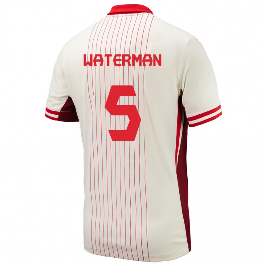 Men Football Canada Joel Waterman #5 White Away Jersey 24-26 T-Shirt