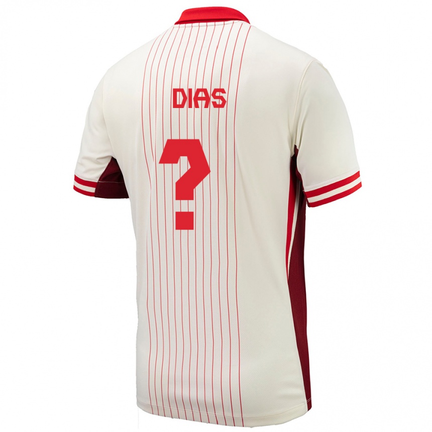 Men Football Canada Lucas Dias #0 White Away Jersey 24-26 T-Shirt