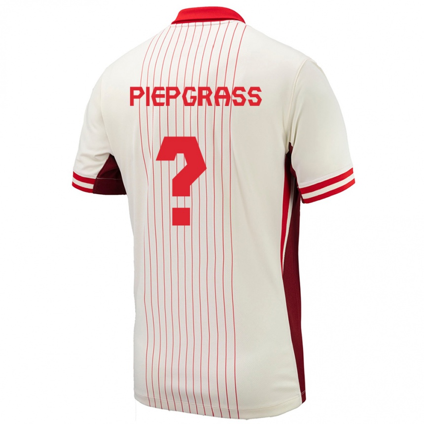 Men Football Canada Max Piepgrass #0 White Away Jersey 24-26 T-Shirt