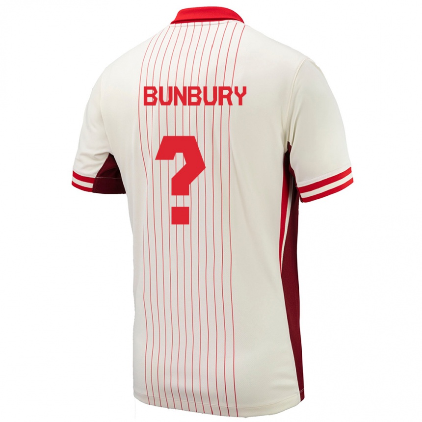 Men Football Canada Mataeo Bunbury #0 White Away Jersey 24-26 T-Shirt