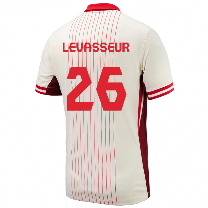 Men Football Canada Marie Levasseur #26 White Away Jersey 24-26 T-Shirt