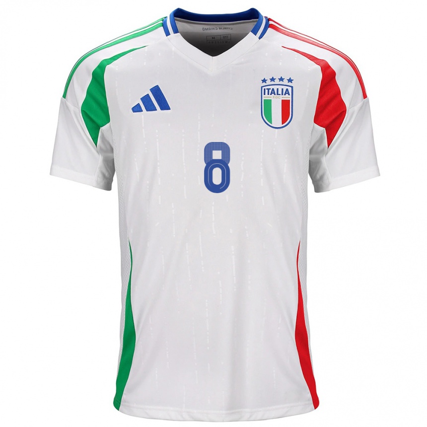 Men Football Italy Christian Comotto #8 White Away Jersey 24-26 T-Shirt