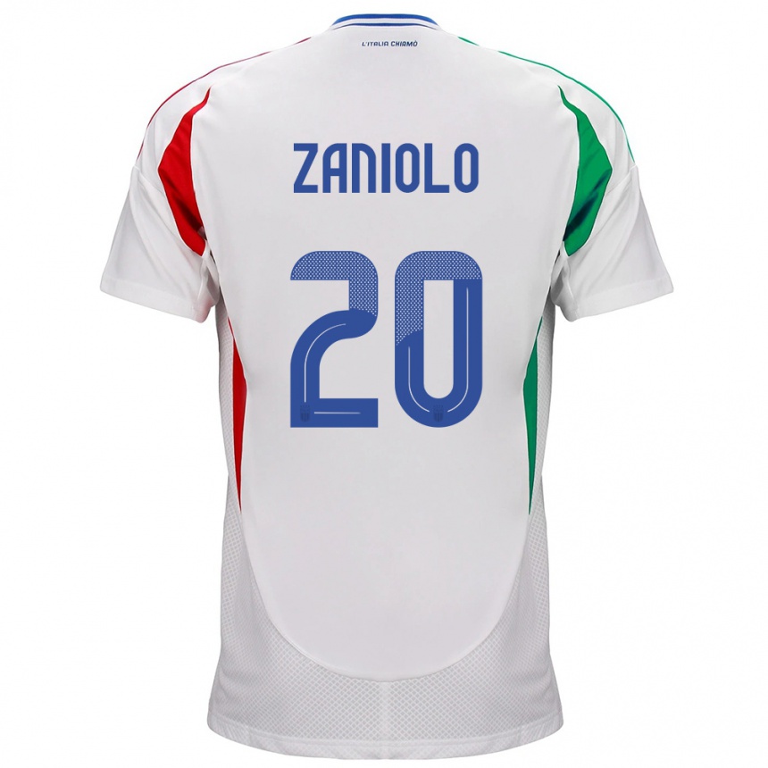 Men Football Italy Nicolò Zaniolo #20 White Away Jersey 24-26 T-Shirt