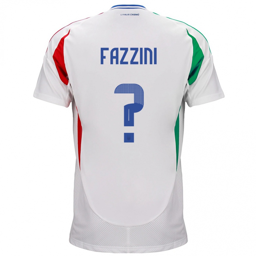 Men Football Italy Jacopo Fazzini #0 White Away Jersey 24-26 T-Shirt