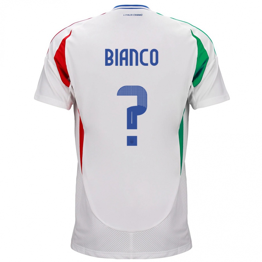 Men Football Italy Alessandro Bianco #0 White Away Jersey 24-26 T-Shirt