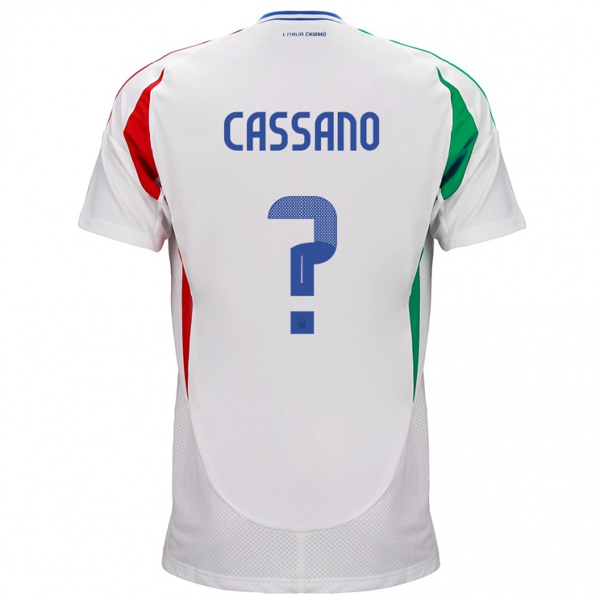 Men Football Italy Claudio Cassano #0 White Away Jersey 24-26 T-Shirt