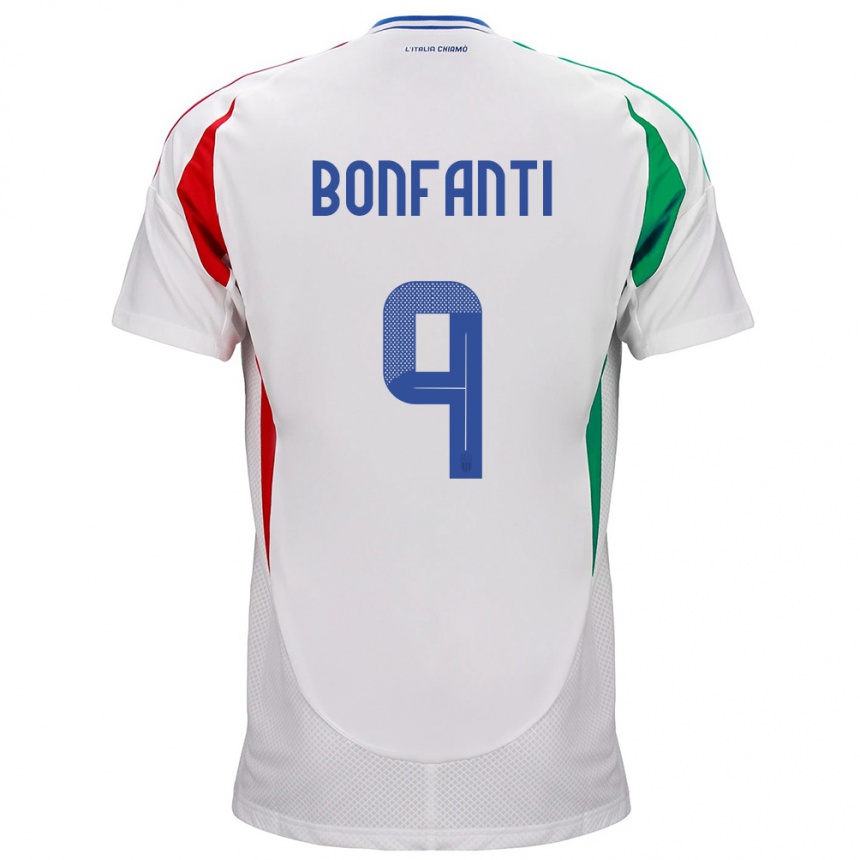 Men Football Italy Nicholas Bonfanti #9 White Away Jersey 24-26 T-Shirt