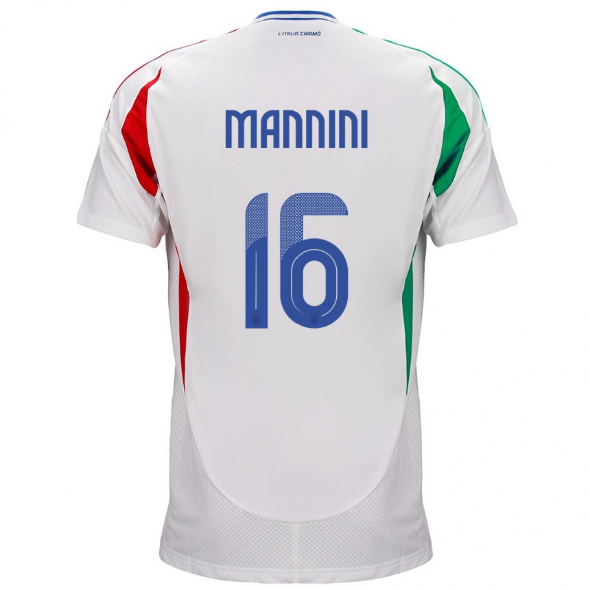 Men Football Italy Mattia Mannini #16 White Away Jersey 24-26 T-Shirt