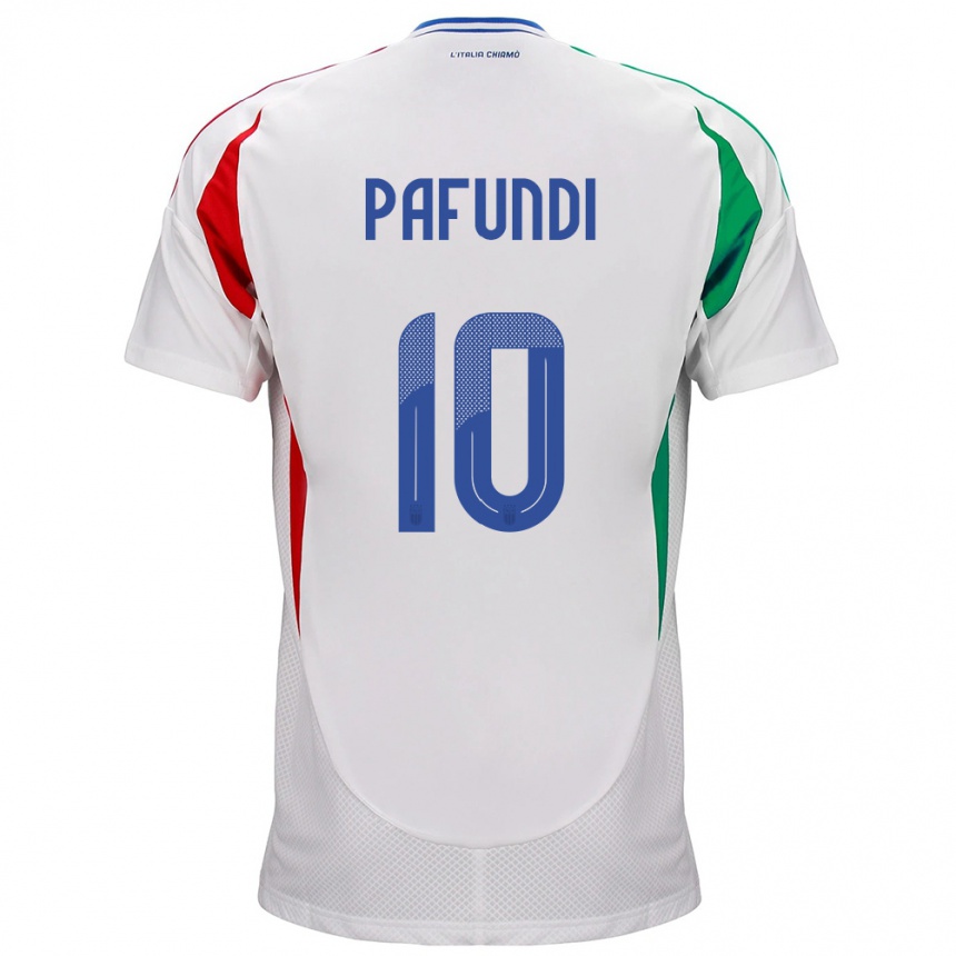 Men Football Italy Simone Pafundi #10 White Away Jersey 24-26 T-Shirt