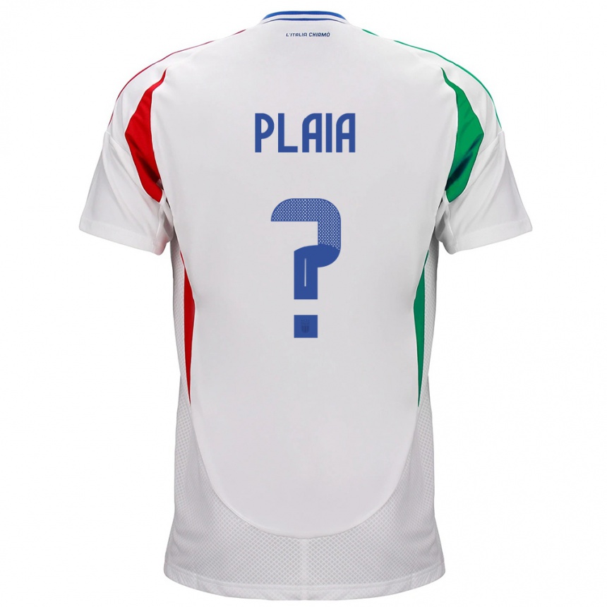 Men Football Italy Matteo Plaia #0 White Away Jersey 24-26 T-Shirt