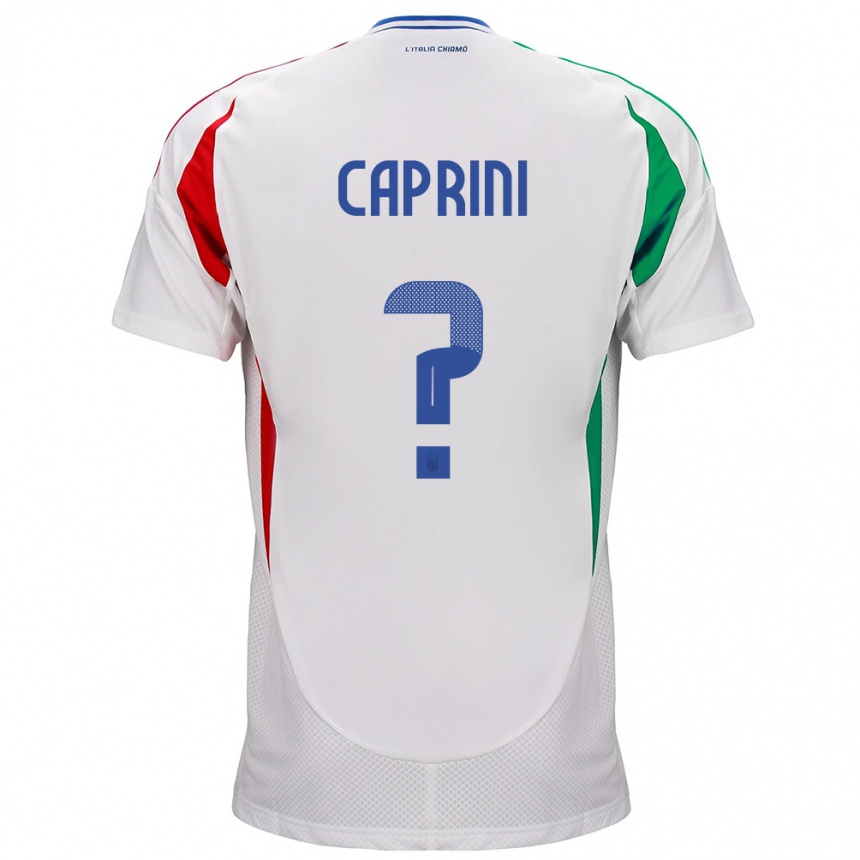 Men Football Italy Maat Daniel Caprini #0 White Away Jersey 24-26 T-Shirt