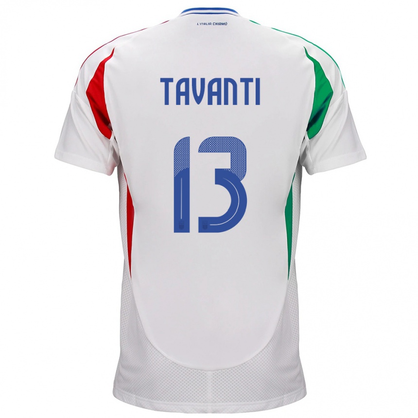 Men Football Italy Samuele Tavanti #13 White Away Jersey 24-26 T-Shirt