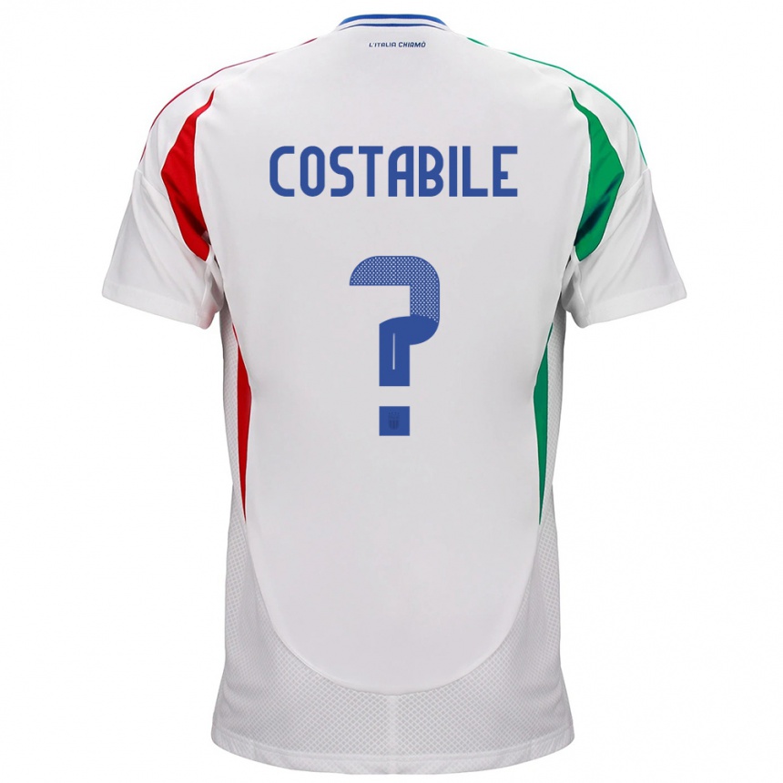 Men Football Italy Cristian Costabile #0 White Away Jersey 24-26 T-Shirt