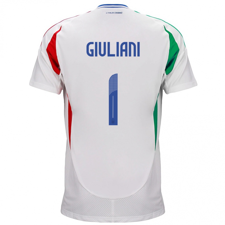 Men Football Italy Laura Giuliani #1 White Away Jersey 24-26 T-Shirt