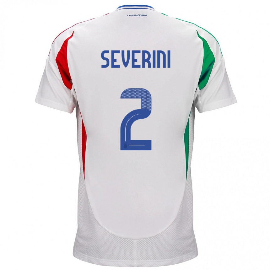 Men Football Italy Emma Severini #2 White Away Jersey 24-26 T-Shirt