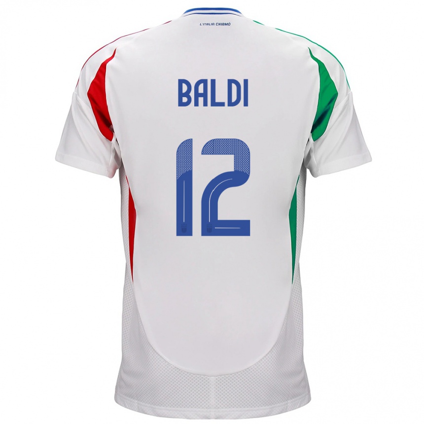 Men Football Italy Rachele Baldi #12 White Away Jersey 24-26 T-Shirt