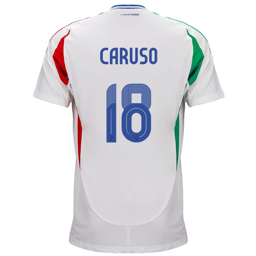 Men Football Italy Arianna Caruso #18 White Away Jersey 24-26 T-Shirt