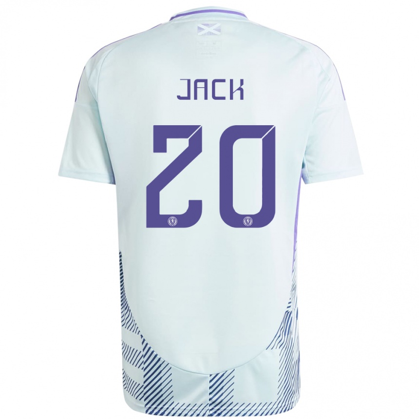 Men Football Scotland Ryan Jack #20 Light Mint Blue Away Jersey 24-26 T-Shirt