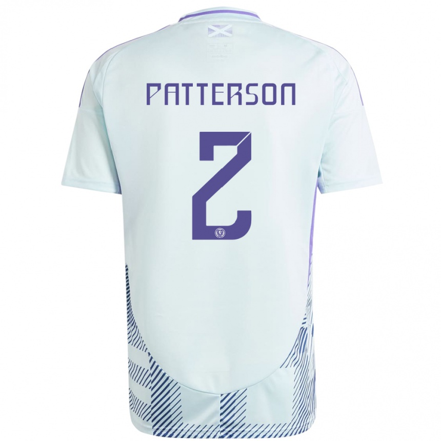 Men Football Scotland Nathan Patterson #2 Light Mint Blue Away Jersey 24-26 T-Shirt