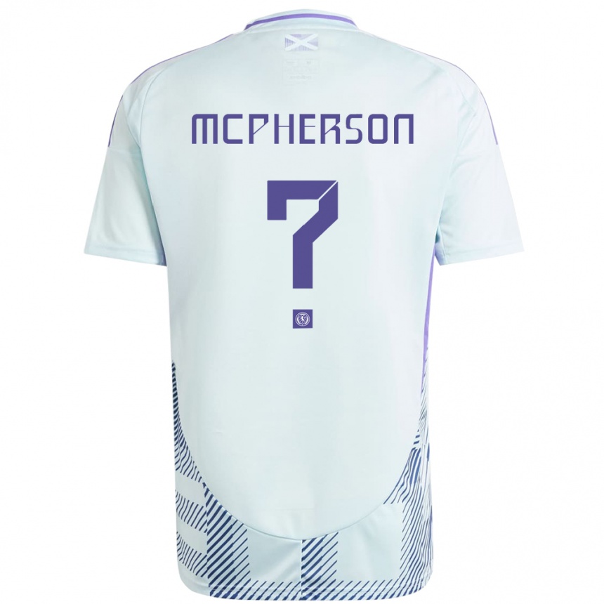 Men Football Scotland Ben Mcpherson #0 Light Mint Blue Away Jersey 24-26 T-Shirt