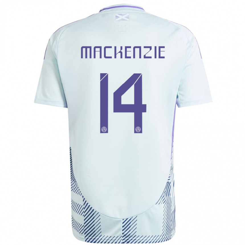 Men Football Scotland Magnus Mackenzie #14 Light Mint Blue Away Jersey 24-26 T-Shirt