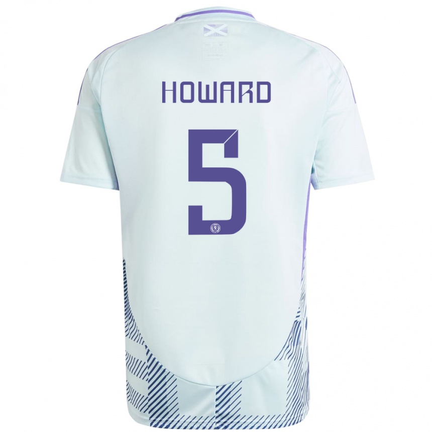 Men Football Scotland Sophie Howard #5 Light Mint Blue Away Jersey 24-26 T-Shirt