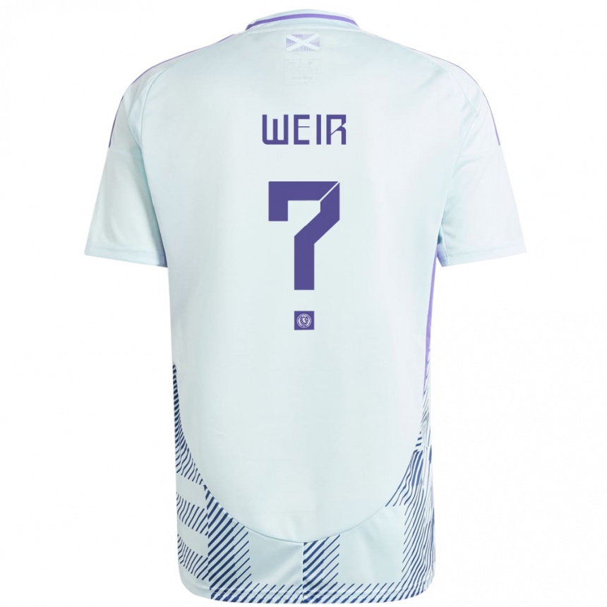 Men Football Scotland Caroline Weir #0 Light Mint Blue Away Jersey 24-26 T-Shirt